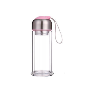 10oz clear glass double water tea bottle infuser bottle