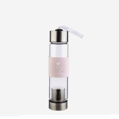 Glass infuser bottle with heat resistant band