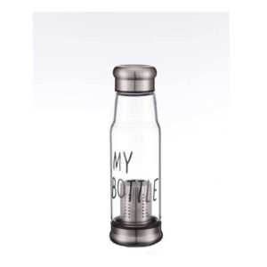 Tea tumbler glass water bottle with filter