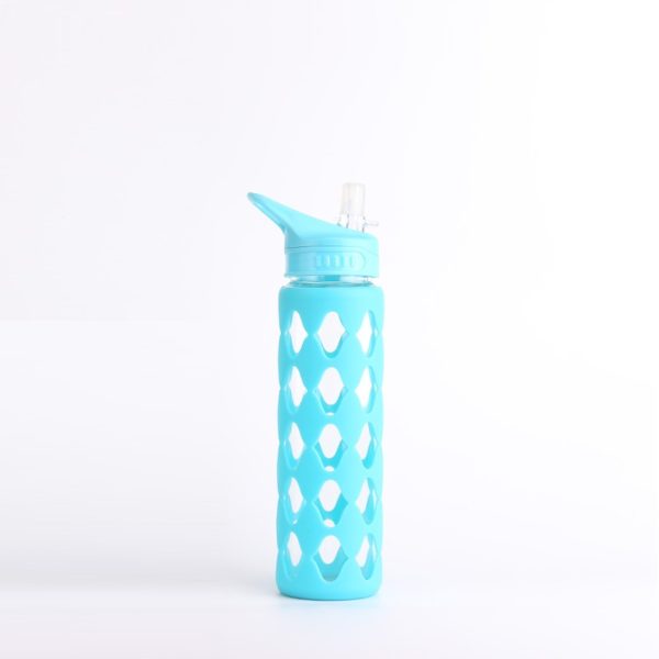 sports bottle water glass with slicone cover