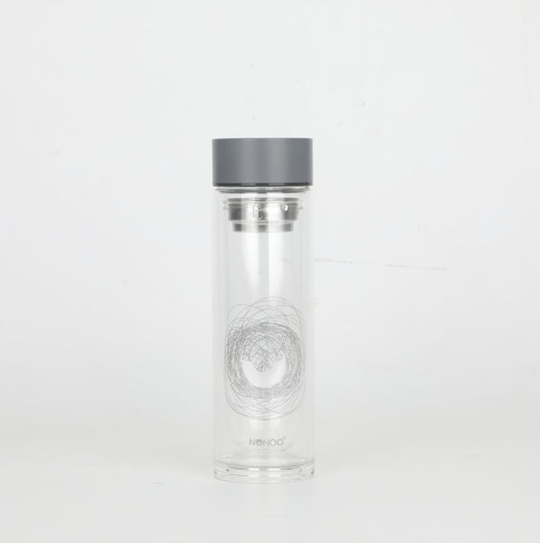 Hot sale Double wall glass water bottles with the stainless insfuer for the tea sets