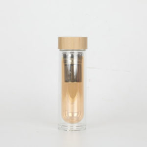 Hot sale double wall glass water bottles with the stainless insfuer for the tea sets